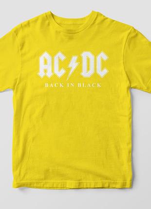 Футболка з принтом "rock. ac ⁇ dc" жовтий