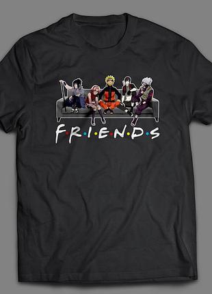 Футболка аниме friends naruto черный