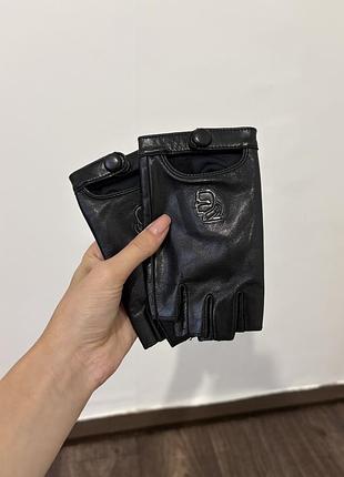 Мітенки жіночі karl lagerfeld шкіряні чорні