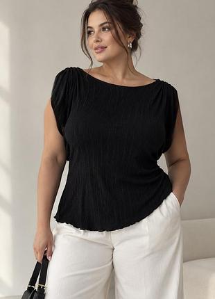 Трендова актуальна блузка-топ плісе plus size dkny uk 12/l/40🔥🔥🔥