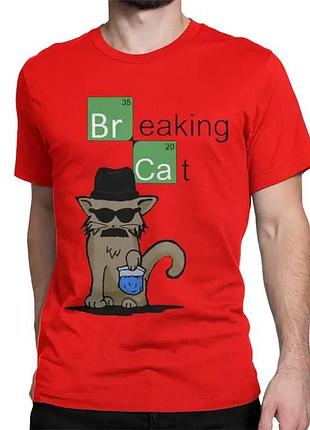 Футболка breaking cat червоний