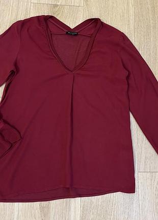 Кофта блузка женская бренда massimo dutti цвет бордовый размер xs, s в идеальном состоянии