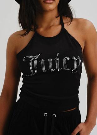 Топ жіночий juicy couture чорний зі стразами