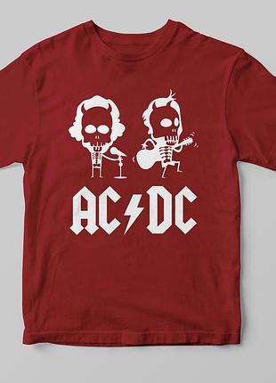 Футболка з принтом "rock. ac/dc" бордовий