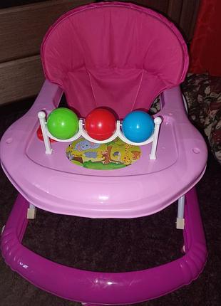 Ходунки дитячі рожеві з ігровою панеллю