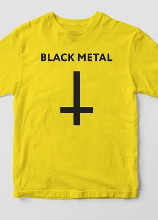Футболка с принтом "black metal" желтый