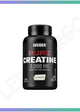 Креатин weider pure creatine capsules 200 капсул моногідрат для набору м'язової маси підвищення витрив sku_fitsh_cn2759