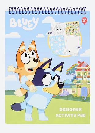 Раскраска для творчества bluey designer activity pad со стекерами и трафаретами