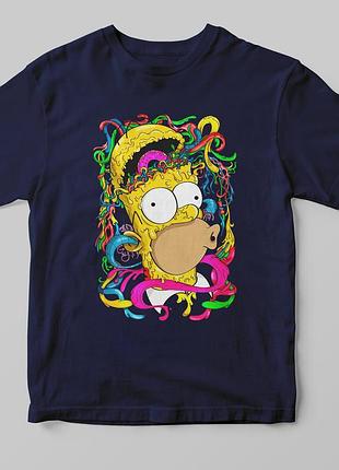 Футболка з принтом simpson темно-синій