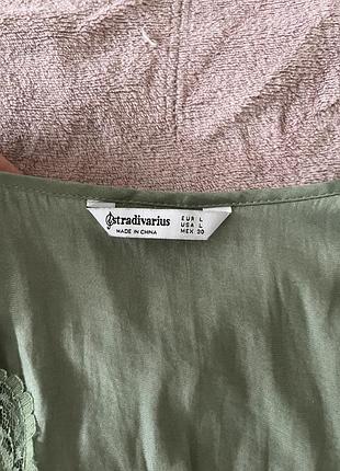 Блуза жіноча stradivarius укорочена зелена 3