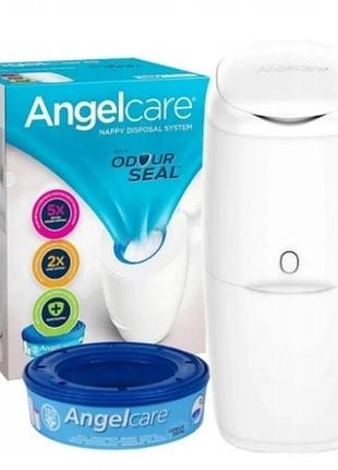 Кошик для підгузків angelcare білий з вкладишем контейнер classic