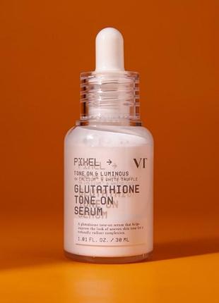 Сироватка для ефекту гладкої та сяючої шкіри vt cosmetics glutathione tone-on serum, 30 мл
