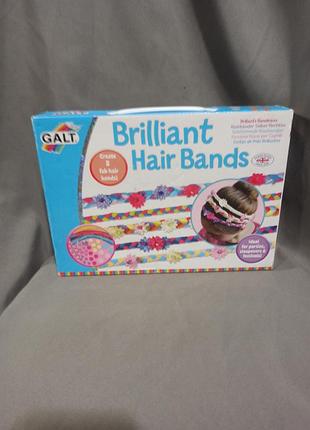 Набір для творчості galt brilliant hair bands (укр. блискучі гумки для волосся)