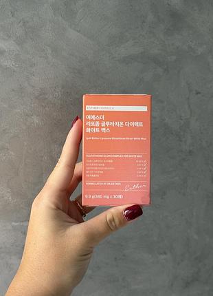 Дієтична добавка esther formula lyuh esther liposome glutathione direct white max 9.9 g для рівного та сяючого тону шкіри 30 шт