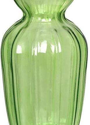 Ваза стеклянная настольная "flower glass" ø9х20см, зеленая