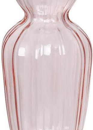 Ваза стеклянная настольная "flower glass" ø9х20см, розовая