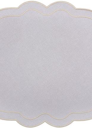 Набор 6 тканевых салфеток (плейсмат) "wave linen" 40x50см светло-серые