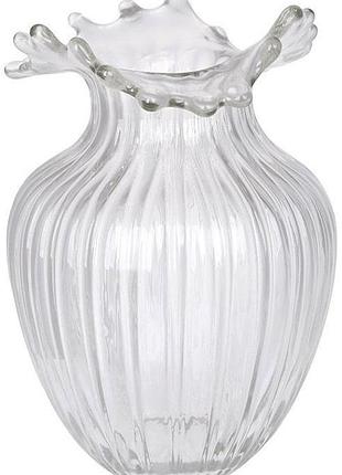 Ваза скляна "ribbed bloom" ø18х27см