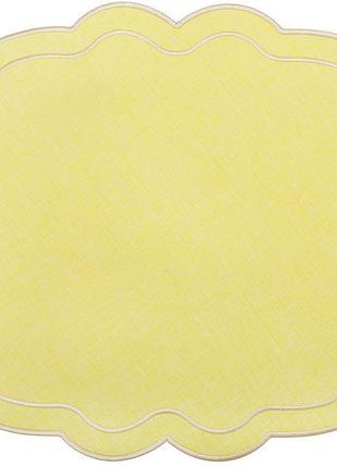 Набір 6 тканинних сервірувальних серветок (плейсмат) "sunny wave" 40x50см жовті