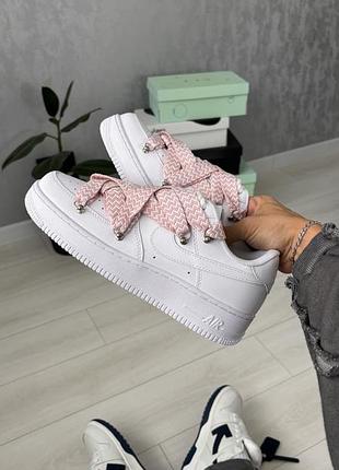 Nike air force 1 low custom lanvin laces pink