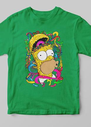 Футболка з принтом simpson зелений
