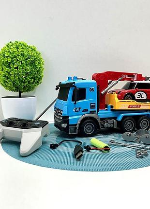 Евакуатор yj-118-3-5 (12шт) р/к, акум, 30см, 1:14, світло, гумові колеса, usbзарядне, 2 види, в кор-