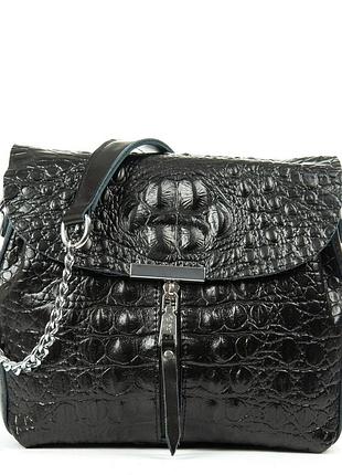 Podium сумка жіноча класична шкіра alex rai 9342 black croco