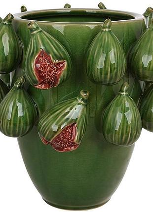 Ваза керамічна "figs" ø25.5х26см, зелений інжир
