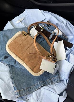 Замшева сумка zara 4