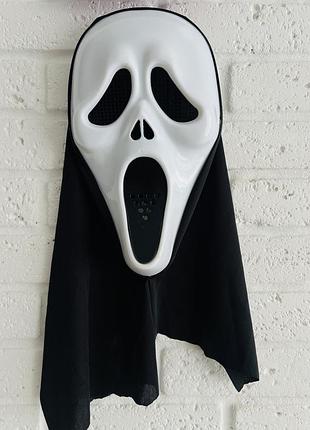 Маска на хэллоуин крик 36х17 см страшная карнавальная маска ужасов halloween