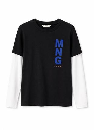 Реглан для хлопчика mango чорний з білим, 6-7 років, 122 см