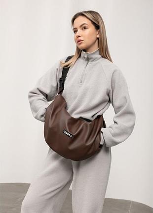 Женская сумка sambag hobo bag-glove шоколадная
