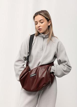Женская сумка sambag hobo bag-glove бургунды
