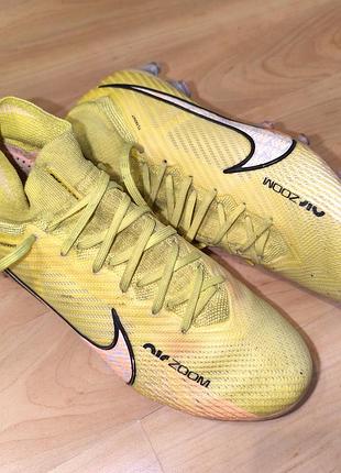 Бутси чоловічі nike air zoom mercurial vapor 15 elite fg жовті 41, 26см