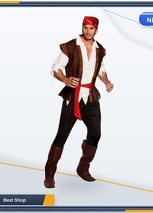 Костюм пирата boland "pirate without fear" набор 6 предметов, размер 50/52, полиэстер, многоцветный вариант