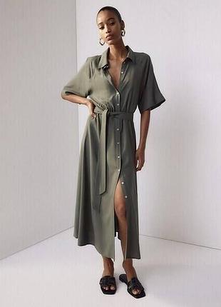 Віскозна міді сукня сорочка h&m