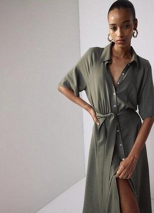 Віскозна міді сукня сорочка h&m 4