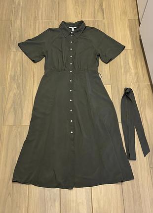 Віскозна міді сукня сорочка h&m 8
