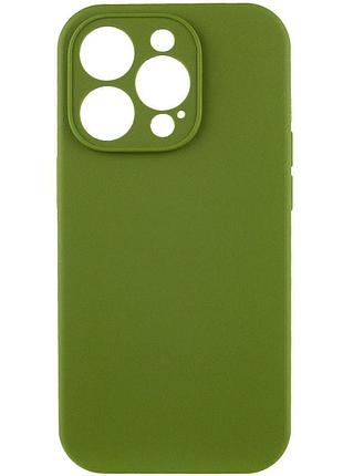 Чехол silicone case full camera protective (aa) no logo для apple iphone 15 pro max (6.7") зеленый / dark olive