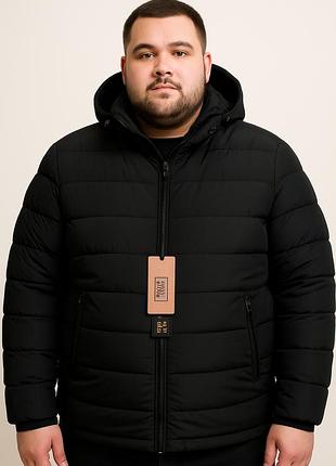 Куртка зимняя boos & jack мужская больших размеров 5xl-10xl с утеплителем тинсулейт,черный,6xl