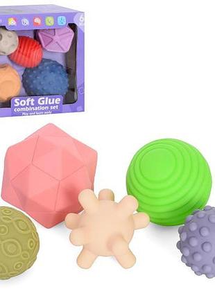 Игрушка для купания 1032-1033 (36шт) мячик, набор 5шт, от 6см, брызгалка, 2 вида, в пробке, 21-20-
