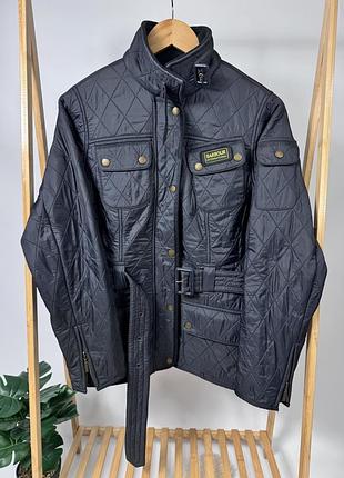 Жіноча стьогана куртка з поясом barbour international quilted оригінал стьоганка вітровка oldmoney мікропуховик розмір м