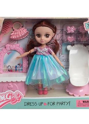Игровой набор "кукла сабрина и туалетный столик" (58005), брюнетка