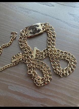 Пояс жіночий chanel ланцюжок золотистий