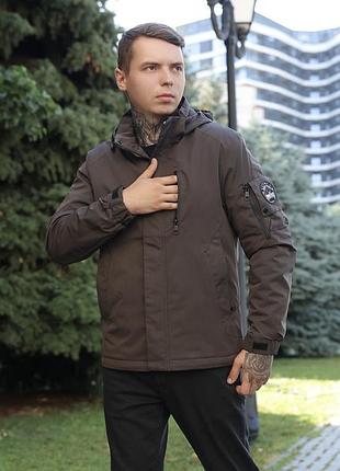 Куртка bihor чоловіча демісезонна l–5xl (46–56), туреччина, класична,коричневий, 4xl