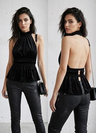 ✨ розкішний велюровий топ bershka з відкритою спиною ✨