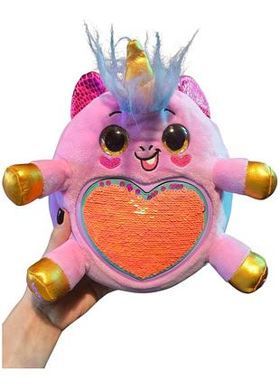 Мягкая игрушка zuru rainbocorns серия с единорогом и сердцем из пайеток на животике 21 см.