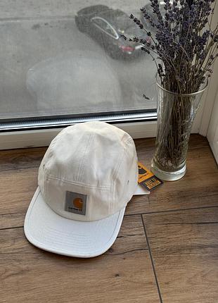 Кепка унісекс carhartt wip п'ятипанельна біла
