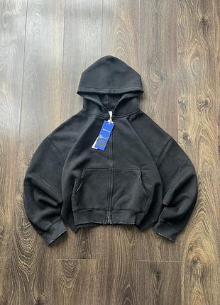 Зип худи boxy fit oversize distrissed оверсайз широкое y2k порваное xl