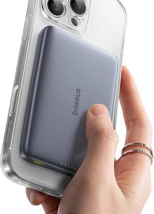Power bank baseus picogo am41 5000mah 20w magsafe, магнитная беспроводная зарядка, новая